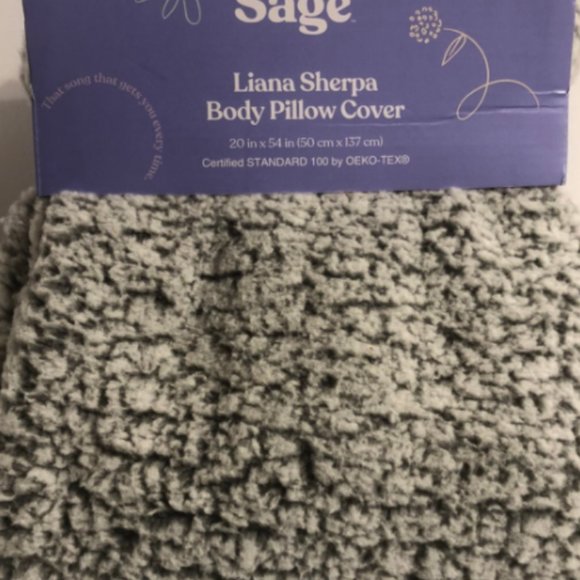 2 Wild Sage Liana Sherpa Body Pillow Cover Gary & Violet - Picture 7 of 7